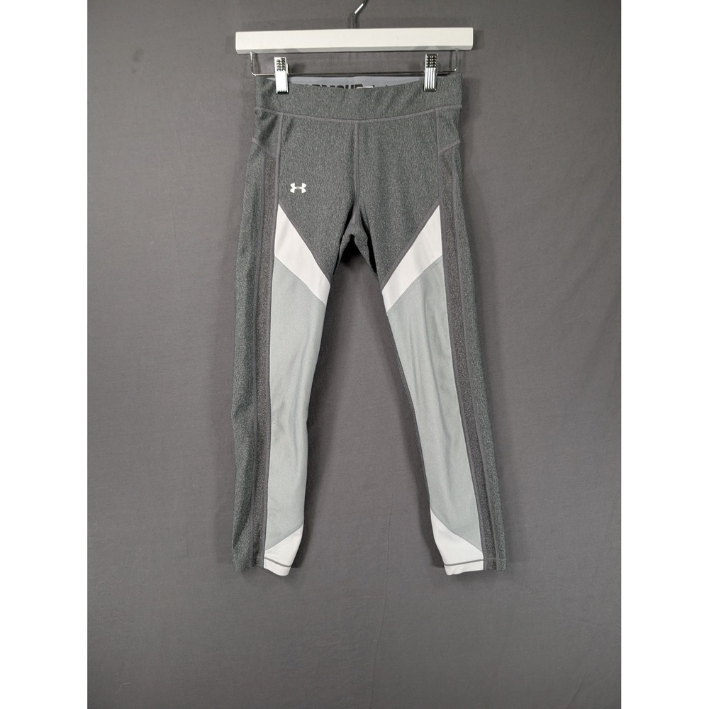 Under Armour HeatGear Compression Leggings Gray White Small NYDV125601549